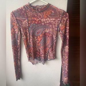 Mesh urban outfitters long sleeve top